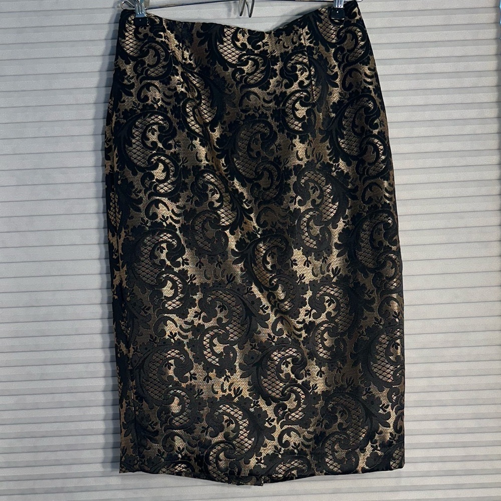 NWT black and gold pencil skirt